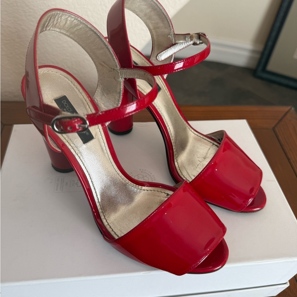 Dolce & Gabbana Red Patent Leather Heels Made in Italy